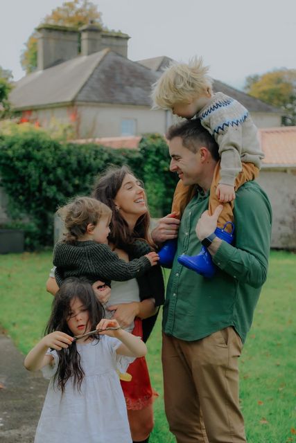 Julieanne with her husband James, her son's Teddy and Jaspar, and her daughter Imogen.